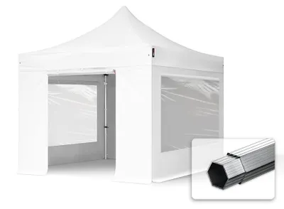 Produktbild von TOOLPORT 3x3m Aluminium Faltpavillon, inkl. 4 Seitenteile, weiß