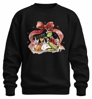 Produktbild von Grinch Boop Niedlich Hund Rentier Schleife Weihnachten Max Sweatshirt Pullover, Schwarz, S
