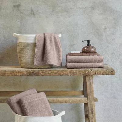 Productafbeelding van Eleganzzz Badstof Gastendoek 100% Katoen 30x50cm - taupe - Set van 2