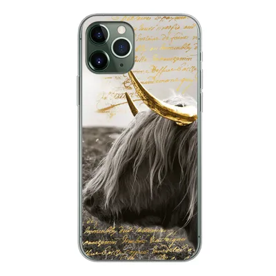Produktbild von MuchoWow® Handyhülle Schutzhülle Hülle für iPhone 11 Pro Schottischer Highlander - Gold - Hoorn Silikon Softcase Handy Hülle - Handy