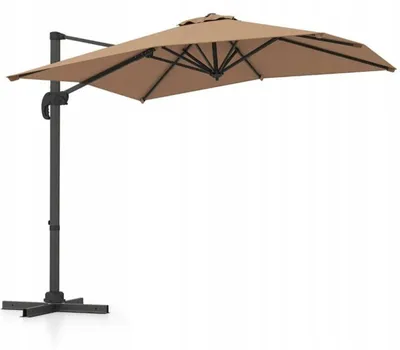 Obrázek produktu pro Zahradní slunečník s boční nohou NP11553CF, otočný o 360°, 245 cm, hnědý