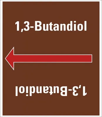 Produktbild von Dreifke® Aufkleber/Rohrleitungsband 1,3-Butandiol, praxisbewährt, ab Ø 50mm, ...