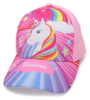 Produktbild von Baseballkappe Mädchen Verstellbar Kinder Snapback Trucker Cap Baumwolle Rosa Einhorn 52-54 cm