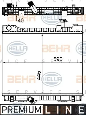 Produktbild von HELLA Kühler Motorkühlung für NISSAN Cabstar (F24M F24W)
