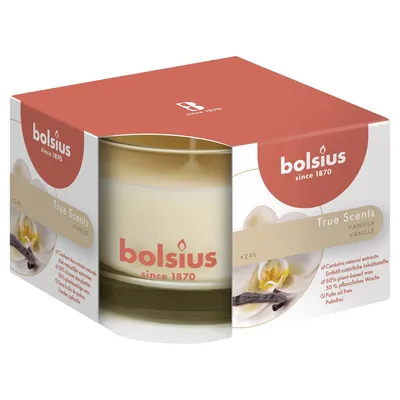 Produktbild von Bolsius True Scents Duftkerze im Glas, Vanille, 63 x 90 cm