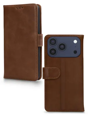 Produktbild von Mobilize Wallet iPhone 18 Pro Hülle Echtes Leder Klapphülle Geldbörse - Braun