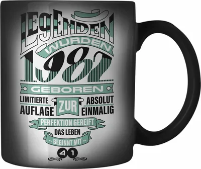Produktbild von TRENDATION 40. Geburtstag Farbwechsel Zauber-Tasse Frau Mann Geschenk 40er Geschenkidee 40 Mutter Vater (Schwarz)