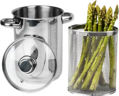 Produktbild von Spargeltopf Spaghettitopf mit Siebeinsatz Topf 4,2L Edelstahl Kochtopf Induktion Universaltopf Nudeltopf Spargel