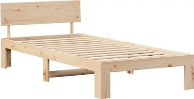 Zdjęcie produktu dla Łóżko Drewniane 75x190 Brązowe Rama Łóżka ze Stelażem do Sypialni