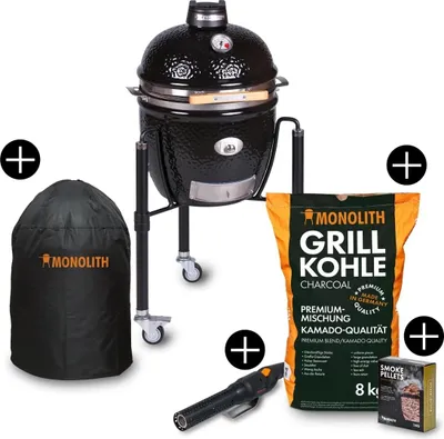 Produktbild von Monolith Starterset JUNIOR 2.0 Keramikgrill mit Gestell inkl. Zubehör-Starterpaket 121021-B-START