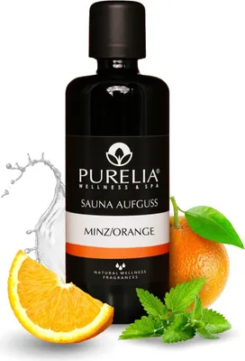 Produktbild von PURELIA Saunaaufguss Konzentrat Minz-Orange 100 ml natürlicher Sauna-aufguss - reine ätherische Öle