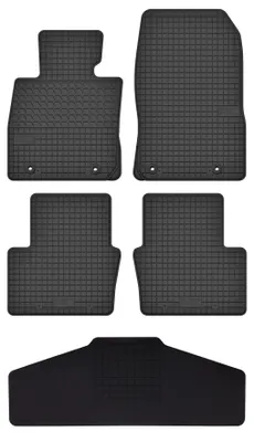 Zdjęcie produktu dla Dywaniki gumowe z tunelem do Mazda CX-3 2014-2021 (crossover) – 5 szt., czarne, dopasowane – Wielganizator SolidTread