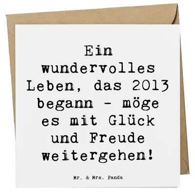 Produktbild von Mr. & Mrs. Panda Grußkarte Spruch 2013 Geburtstag Wundervoll - Weiß - Geschenk, Klappkarte, Jubiläum, anlasskarte, Glückwunschkarte, Geburtsjahr, faltkarte, doppelkarte
