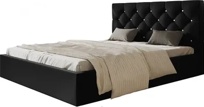 Produktbild von Polsterbett, 160x200 cm, Doppelbett, mit Bettkasten, mit Lattenrost, mit Kopfteil, Modern Bett, Robust, Elegant, Erstklassige Qualität, Slim-7, Schwarz