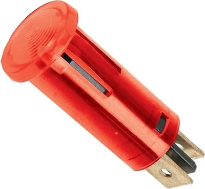 Immagine prodotto di 10x Spia luminosa rossa 12V DC - Spia luminosa per auto e apparecchi elettrici - Spia luminosa da incasso con morsetti a innesto da 6,3 mm - Foro di montaggio 12 mm - Spia luminosa rossa - Unità di vendita 10 pezzi [07921PI]
