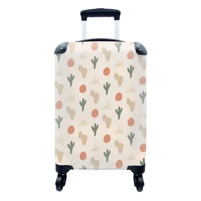 Produktbild von MuchoWow® Koffer Handgepäck Trolley Rollkoffer Kleine Reisekoffer mit 4 Rollen - Hintergrund - Pastell - Pflanzen - Cabin Size < 55x40x23 cm & 55x40x20 cm - Fotokoffer - Kabinenkoffer - Boardgepäck - Reise-Box - Reisekoffer - Reisegepäck - Koffer mit Bild - Trolley für Kinder