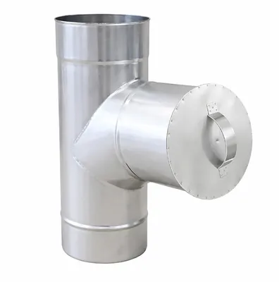 Produktbild von Reinigungselement mit Deckel Edelstahl Schornstein Ø 120 mm einwandig Kaminrohr Ofenrohr