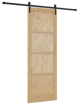 Image de vidaXL Porte coulissante Nature 83 x 232 cm Bois de pin massif