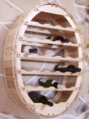 Image de DanDiBo Casier à vin mural en bois Tonneau à vin 24 bouteilles Naturel Étagère murale Porte-bouteilles Tonneau