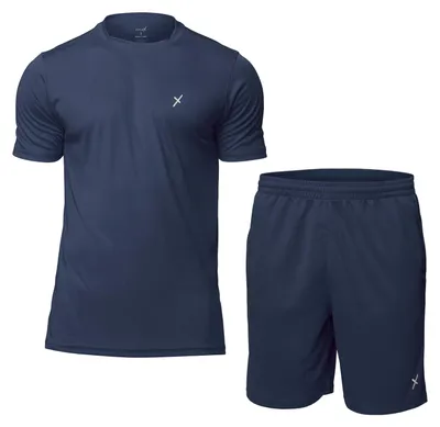 Produktbild von CFLEX Herren Sport-Set (2-teilig) - Fitness T-Shirt & Shorts - Sportswear Collection Navy S
