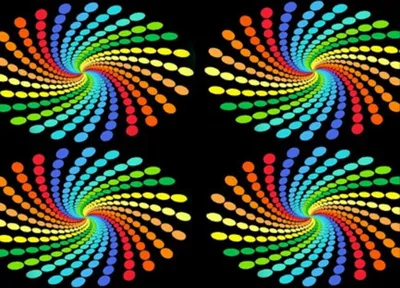 Produktbild von Postkarte mit 3D Effekt: 'Farbspiralen'