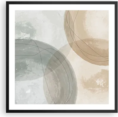 Produktbild von Gerahmtes Poster - Schwarzer Rahmen - Aquarell Räder Pastell - 60x60 cm - Wand Bild - Wanddeko - Wandbilder - Kunstposter - Wandposter - Bilderrahmen - Bilder - Kunstdruck - P2BAC60x60-4842