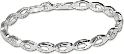 Produktbild von SilberDream 19cm Silberarmband oval matt silber Damen Armschmuck D2SDA401