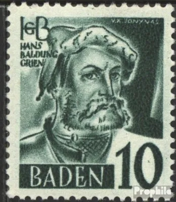 Produktbild von Briefmarken Franz. Zone-Baden 1948 Mi 33 mit Falz Freimarken