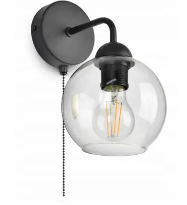 Produktbild von LUXOLAR Wandlampe LED Glasschirmen mit Schalter Schwarz E27 60W - Wandleuchte Innen für Wohnzimmer, Küchen - Wandbeleuchtung, Klassisches Design