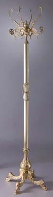 Produktbild von Casa Padrino Luxus Barock Garderobenständer Gold / Silber / Grün 45 x 45 x H. 191 cm - Edler Messing Kleiderständer - Barock Hotel Garderoben Möbel