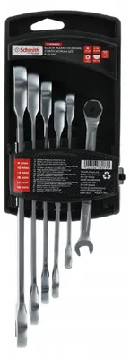 Immagine prodotto di Set di chiavi a bussola ad anello con cricchetto, da 8 a 19 mm, 6 pezzi, in acciaio CrV, utensile professionale per officina