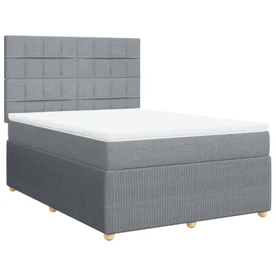 Produktbild von Boxspringbett mit Matratze Hellgrau 160x200 cm Stoff
