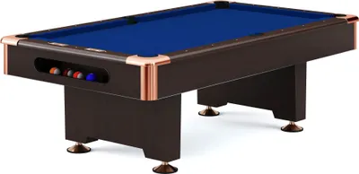 Produktbild von Automaten Hoffmann Billardtisch "Club Pro III" Dekor Nussbaum, Simonis 860, Royal-Blue, 8 ft (Spielfeld 224x112 cm)