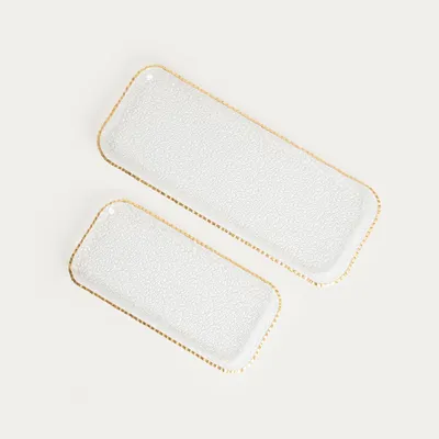 Zdjęcie produktu dla HOMLA Zestaw półmisków NIVELLE ze złotym rantem 27x13x2 cm