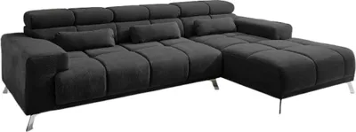 Produktbild von Wohnlandschaft Ecksofa Florenz Schwarz mit elektrischer Sitztiefenverstellung Bett Sofa Schlafsofa