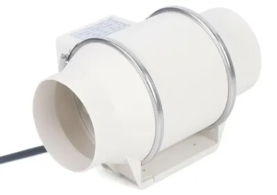 Obrázek produktu pro Trubkový ventilátor – Inline kanálový ventilátor – 75 W – 540 m³/h – Odvod vzduchu pro koupelnu a kuchyň – Bílý