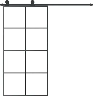Obrázok produktu pre vidaXL Posuvné dvere s kovaním 102,5x205 cm ESG sklo a hliník