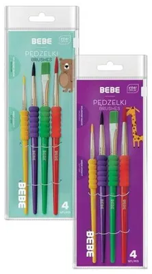 Productafbeelding van BB Kids - INTERDRUK: 4 penselen met handvat