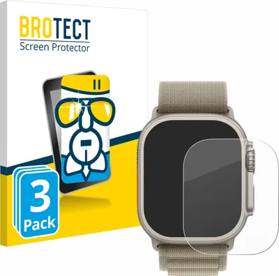 Produktbild von 3x BROTECT Schutzglas für Apple Watch Ultra 2 (49 mm) Schutzfolie Panzer Folie Glas Display Schutz klar