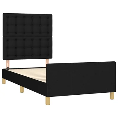 Produktbild von vidaXL Bettgestell mit Kopfteil Schwarz 90x200 cm Stoff