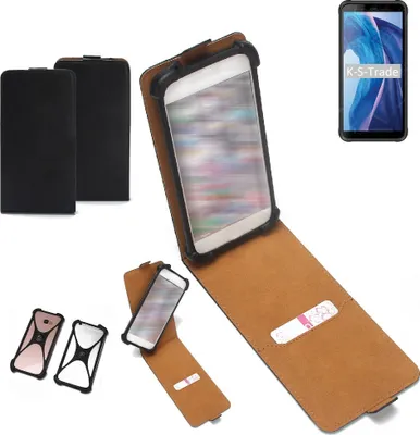 Produktbild von K-S-Trade Handyhülle Schutzhülle kompatibel mit Blackview BV6300 Hülle Case Cover Flip Style Bumper schwarz 1x