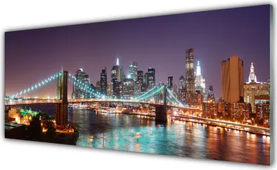 Produktbild von Glasbilder 125x50 Wandbild Druck auf Glas Brücke Stadt Architektur