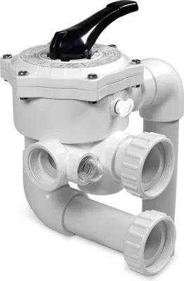 Produktbild von 1 1/2'' 6-Wege Ventil weiss mit Anschlussverrohrung für Ø 500mm Kessel