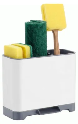 Productafbeelding van Amig - Wastafelorganizer Noxi Soft - 13,5 x 9,5 x 18 cm - Duurzaam staal en