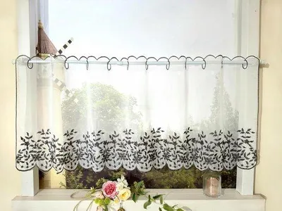 Obrázek produktu pro Průsvitné záclony – moderní a stylové – 1 kus – tmavě šedé – 60 x 140 cm