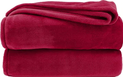 Produktbild von heimtexland ® Kuscheldecke SUPER SOFT Wohndecke Uni Flanell  Decke XXL Pärchen Sofadecke Typ380 Bordeaux 240 x 220 cm