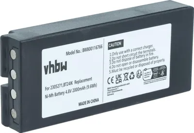 Produktbild von vhbw Akku Ersatz für Ikusi BT24IK, BT20K, 2305271 für Industrie-Funkfernsteuerung Fernbedienung (2000 mAh, 4,8 V, NiMH) - Schwarz