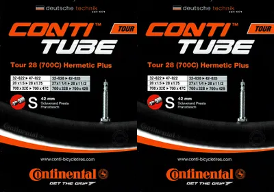 Produktbild von 2x Continental Tour 28 Hermetic Plus Schlauch 28 Zoll SV (32/47-622) SV 42mm