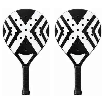 Productafbeelding van Padelset voor 2 spelers – Padelrackets met messtas voor beginners en gevorderden, padelrackets voor training en recreatie (set van 2, wit)