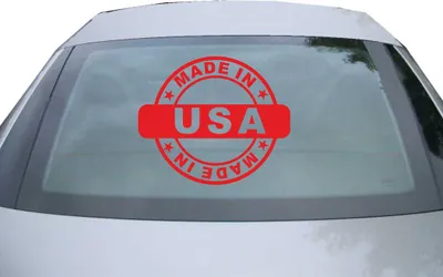 Produktbild von Indigos UG - Aufkleber Heckscheibe & Motorklappe DE2913 - rot - 600x507 mm -  USA - Auto Scheiben Fenster Heckklappe Tuning Racing JDM - Die cut